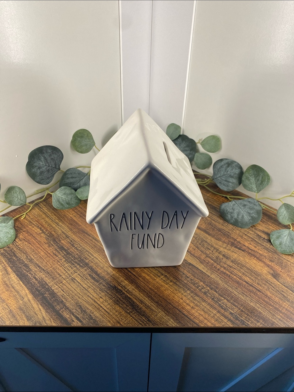 Rae Dunn Rainy Day Fund Ceramic House Bank -